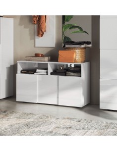 Mobile ingresso Monopoly con pannello appendiabiti e specchio Bianco laccato 2