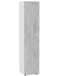 Armadio / Colonna multiuso 1 anta Bianco/Cemento 2