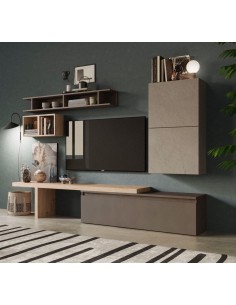 Parete attrezzata Argilla - Rovere kadiz - Bronzo   2a