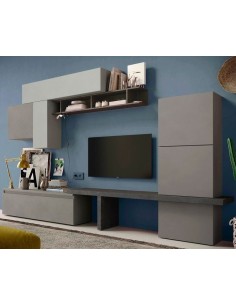 Parete attrezzata soggiorno Ardesia - Piombo - Gesso 06 2