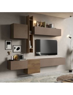 Parete soggiorno sospesa Bronzo - Mercure 12