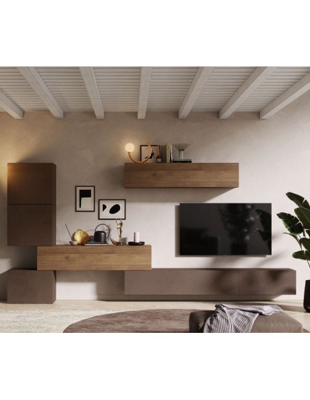 Parete attrezzata sospesa Bronzo - Mercure 14