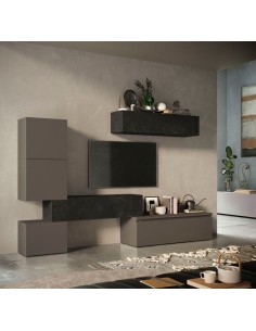 Parete attrezzata sospesa Ardesia - Piombo 16