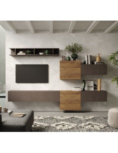 Parete attrezzata sospesa Bronzo - Mercure 22