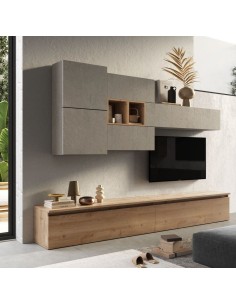 Parete attrezzata sospesa Argilla - Rovere kadiz 24