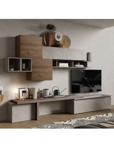 Parete soggiorno attrezzata Argilla - Bronzo - Mercure 28