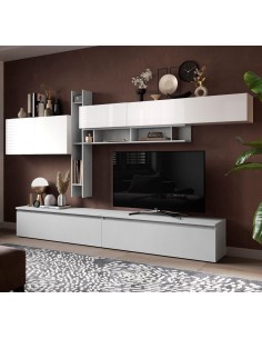 Parete attrezzata moderna Gesso - Bianco Laccato lucido 32