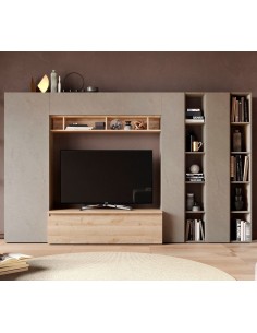 Parete soggiorno Maxi Argilla - Rovere Kadiz 36