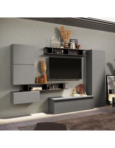 Parete attrezzata sospesa Ardesia - Piombo 38