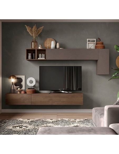 Parete attrezzata sospesa Mercure - Bronzo 41