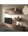 Parete soggiorno attrezzata Argilla - Bronzo - Rovere Kadiz 42
