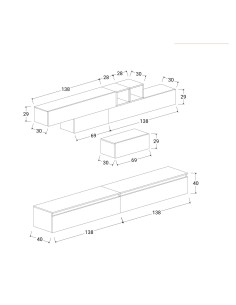 Parete soggiorno attrezzata Argilla - Bronzo - Rovere Kadiz 42 2