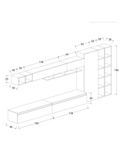 Parete soggiorno Maxi Ardesia - Piombo 43 2