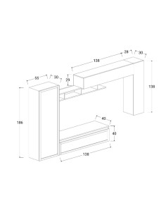 Parete attrezzata sospesa Argilla - Mercure 08 2