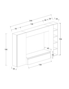 Parete soggiorno Argilla - Bronzo - Mercure 09 2