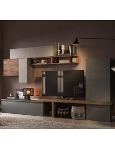 Parete soggiorno attrezzata Mercure - Lava - Argilla 46