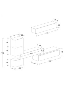 Parete attrezzata sospesa Ardesia - Piombo 16 2
