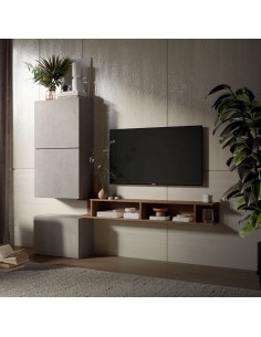 Parete soggiorno sospesa Argilla - Mecure 51