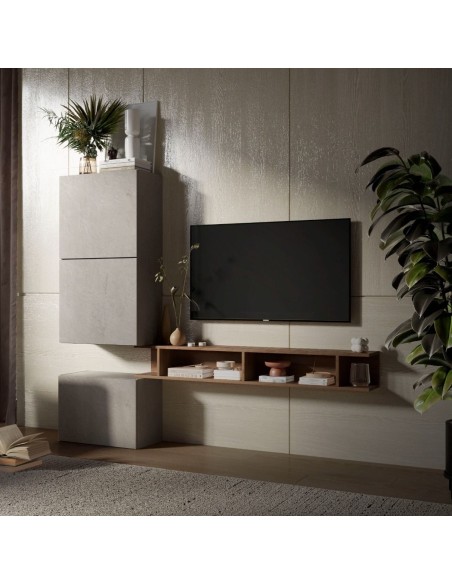 Parete soggiorno sospesa Argilla - Mecure 51