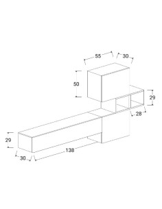 Parete soggiorno sospesa Mercure - Argilla 53 2