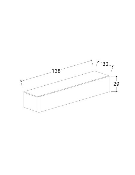 Pensile Vasistas 1 anta a ribalta porta TV / Ingresso Rovere kadiz 54