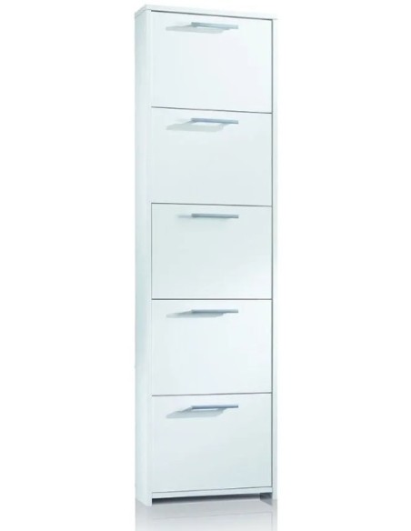 Scarpiera 5 ribalte Stretta Bianco venato singola profondità