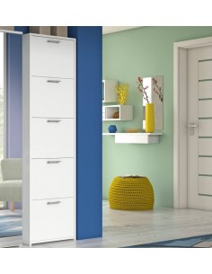 Scarpiera 5 ribalte Stretta Bianco venato singola profondità