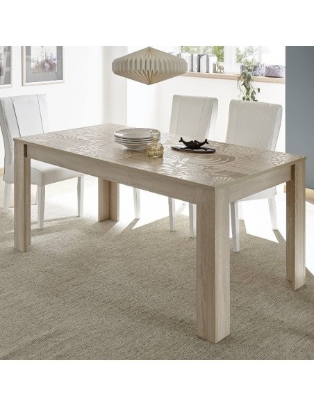 Tavolo serigrafato rovere con prolunga
