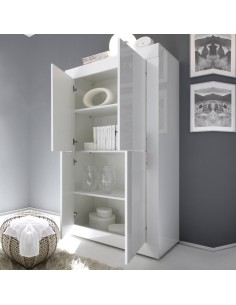 Madia credenza alta Bianco laccato lucido 2