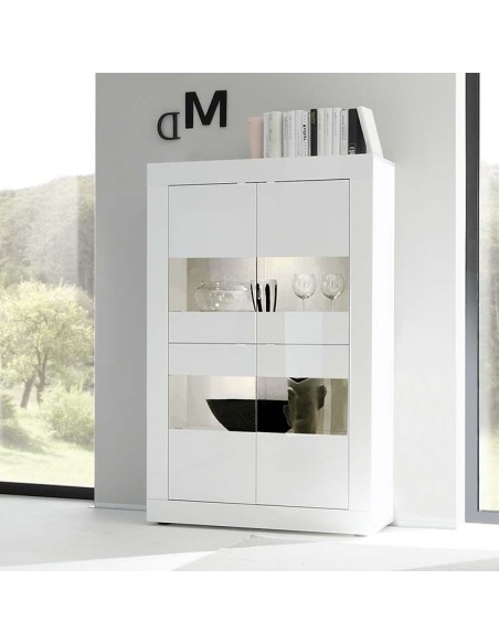 Vetrina 4 ante Bianco laccato lucido