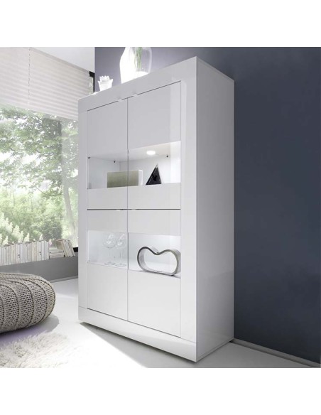 Vetrina 4 ante Bianco laccato lucido