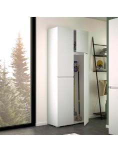 Armadio porta scope 4 ante Bianco venato