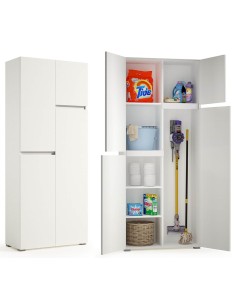 Armadio porta scope 4 ante Bianco venato 2