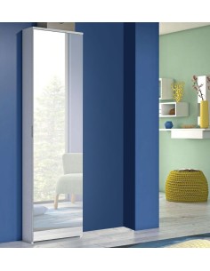 Scarpiera 1 anta specchio Bianco