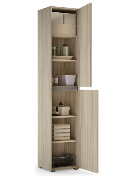 Colonna 2 ante - 5 ripiani Olmo