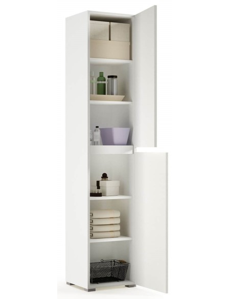 Colonna 2 ante - 5 ripiani Bianco