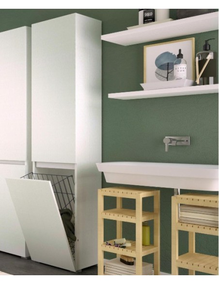 Colonna Portabiancheria 2 ante Bianco