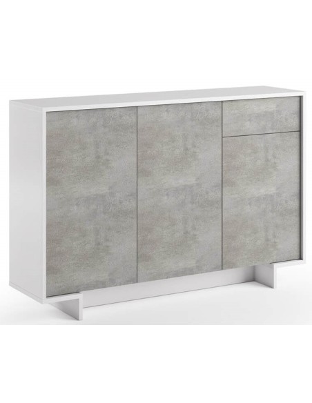 Madia 3 ante -1 cassetto Bianco/Cemento