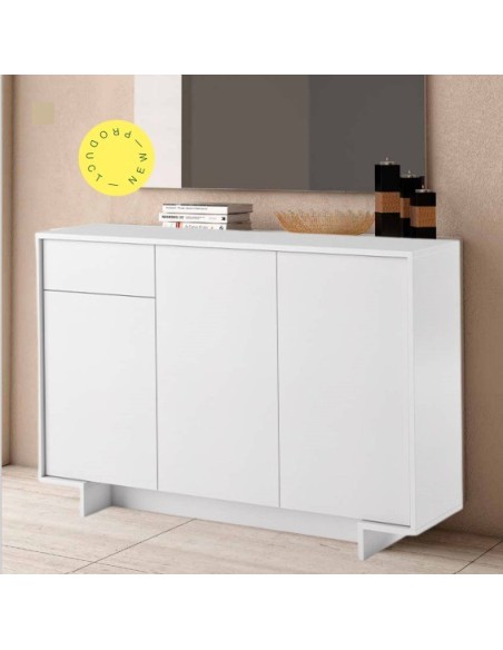 Madia 3 ante - 1 cassetto Bianco opaco venato