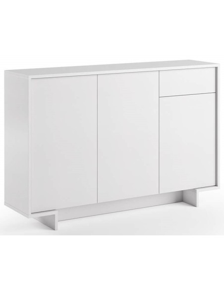 Madia 3 ante - 1 cassetto Bianco opaco venato