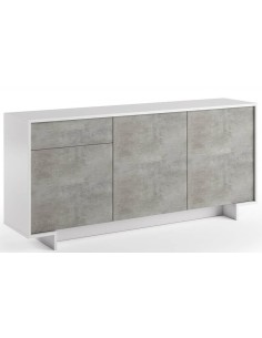 Madia cm 170 3 ante 1 cassetto Bianco venato/Cemento 2