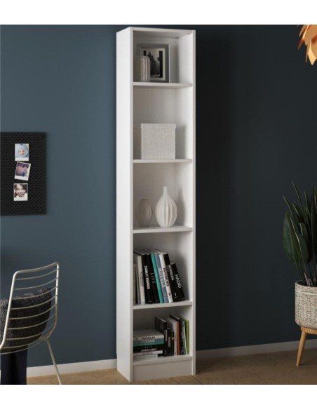 Libreria alta e stretta Bianco opaco