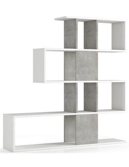 Libreria Zig zag Bianco venato/Cemento