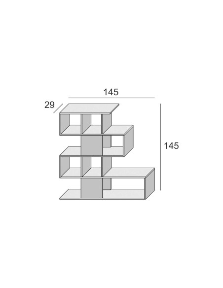Libreria Zig zag Bianco venato/Cemento