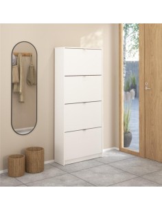 Scarpiera 4 ribalte doppia profondità Bianco Opaco