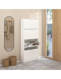 Scarpiera 4 ribalte doppia profondità Bianco Opaco 2