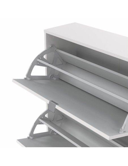 Scarpiera 4 ribalte doppia profondità Bianco Opaco