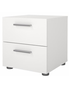 Comodino Bianco 2 cassetti con maniglie 2