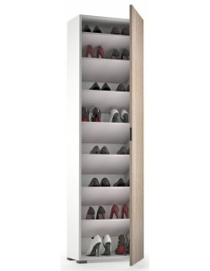 Scarpiera mobile multiuso Bianco / Rovere