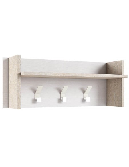 Mensola ingresso 3 appendini Bianco venato / Rovere